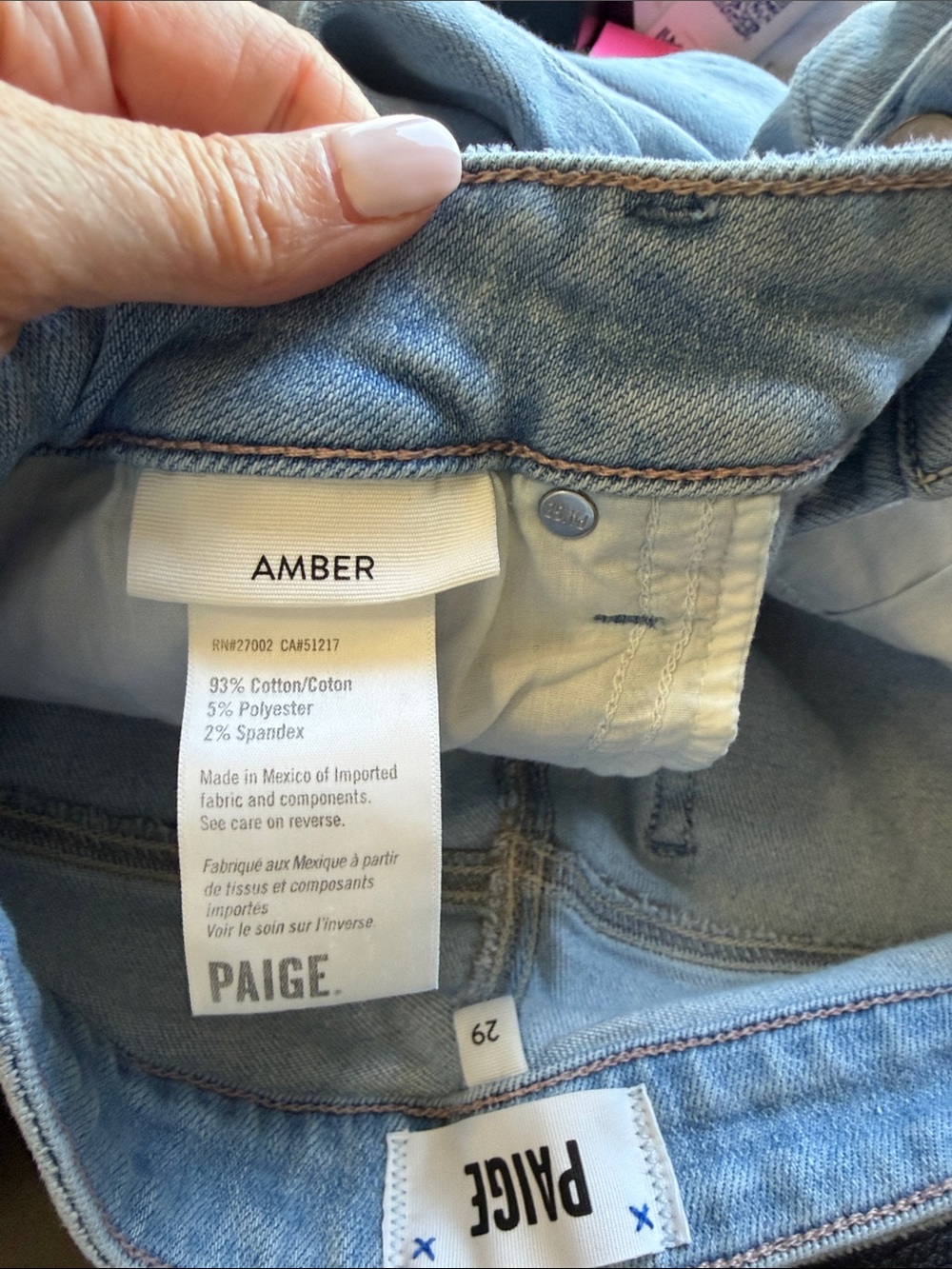 Paige Jean Amber Billie Raw Hem Straight Leg Light Wash Designer Sz 29 - Picture 8 of 10